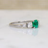 Octagonal Step Cut Emerald & Diamond Palladium Ring