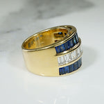 Luxe 18k Band with Dazzling Sapphires & Diamonds