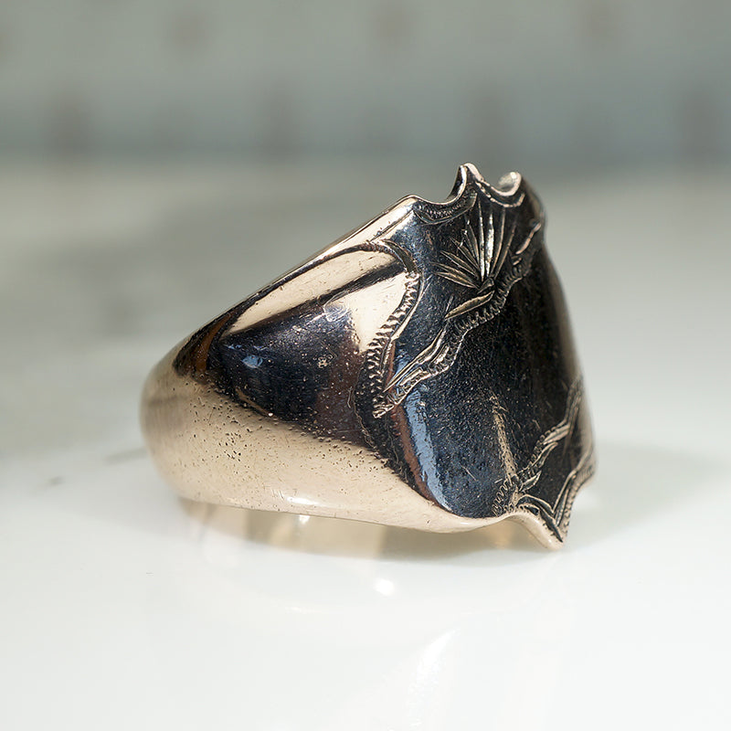 Bodacious New Old Stock 10k Gold Signet Ring