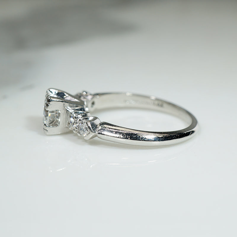 Elevated Diamond & Platinum 1940s Engagement Ring