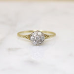 Darling Diamond Cluster in Two-Tone Art Deco Ring