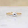 Old Mine Cut Diamond in Two-Tone Mid Century Solitaire