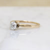 Old Mine Cut Diamond in Two-Tone Mid Century Solitaire