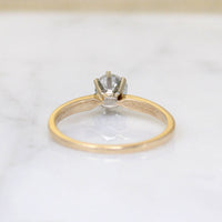 Old Mine Cut Diamond in Two-Tone Mid Century Solitaire