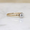 Old Mine Cut Diamond in Two-Tone Mid Century Solitaire