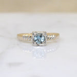 Soft Pastels Retro Aquamarine Solitaire Ring