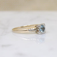 Soft Pastels Retro Aquamarine Solitaire Ring