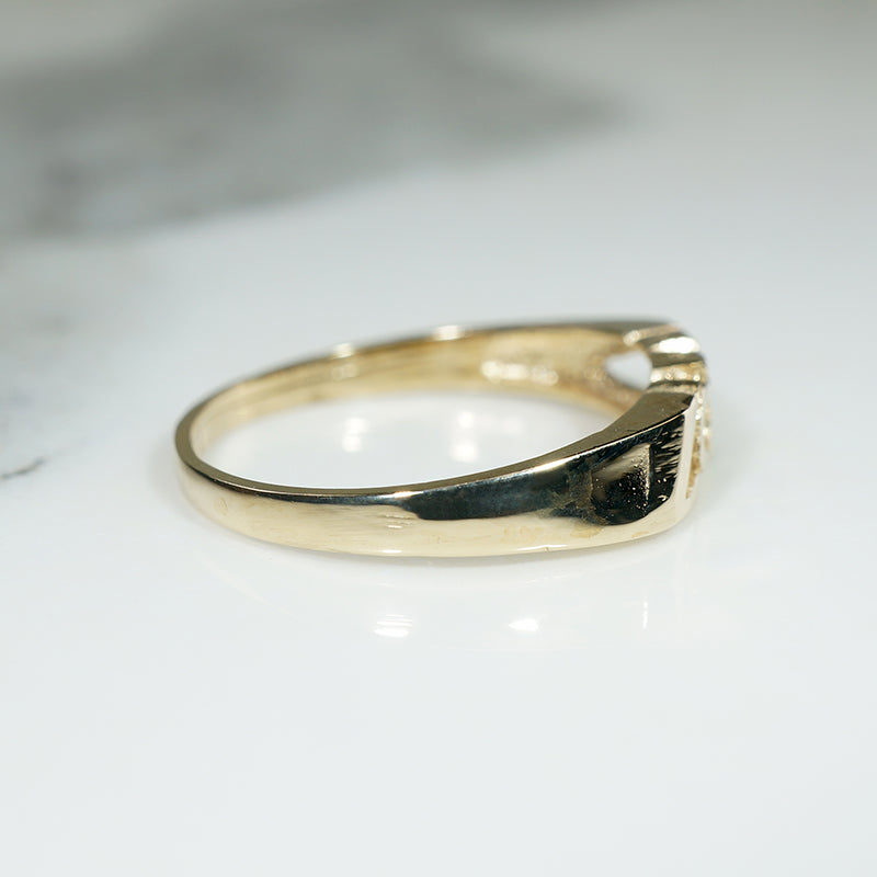 Groovy Pop Art 14k Gold "Love" Band