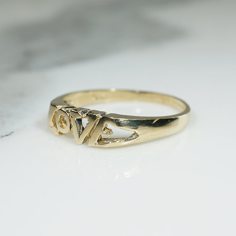 Groovy Pop Art 14k Gold "Love" Band