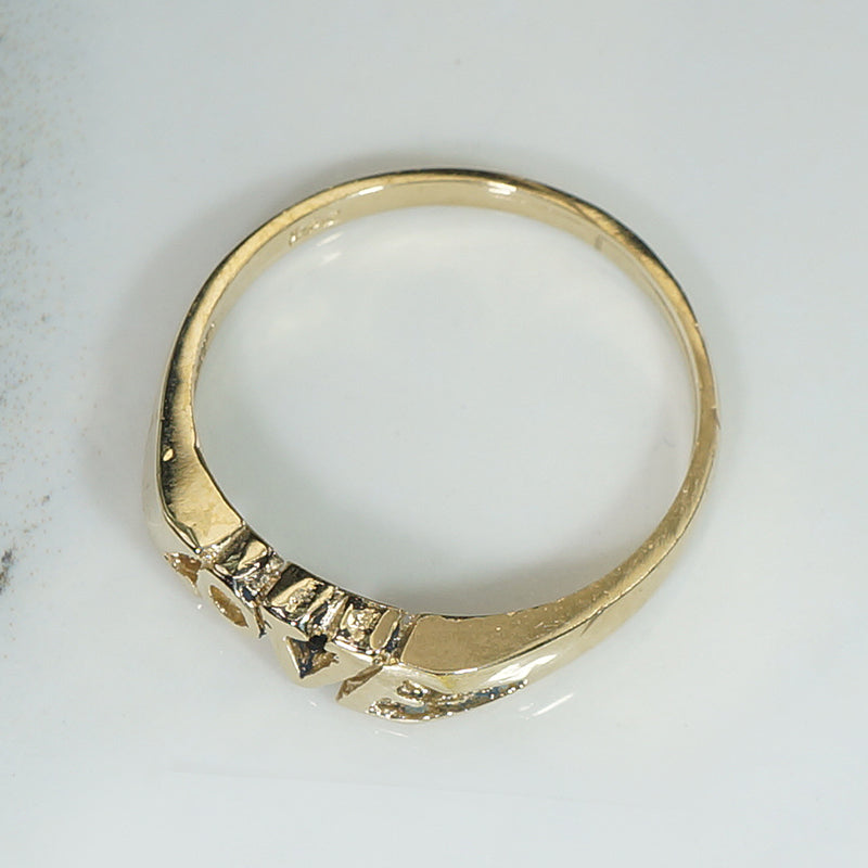 Groovy Pop Art 14k Gold "Love" Band