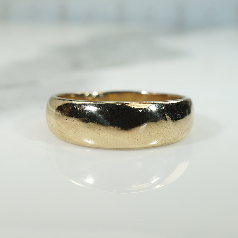 Handsome Tapered 14k Gold Size 13 Band