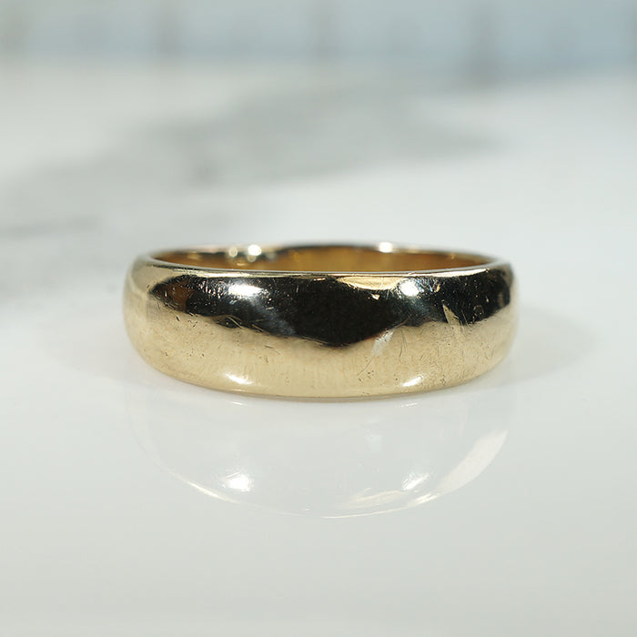 Handsome Tapered 14k Gold Size 13 Band