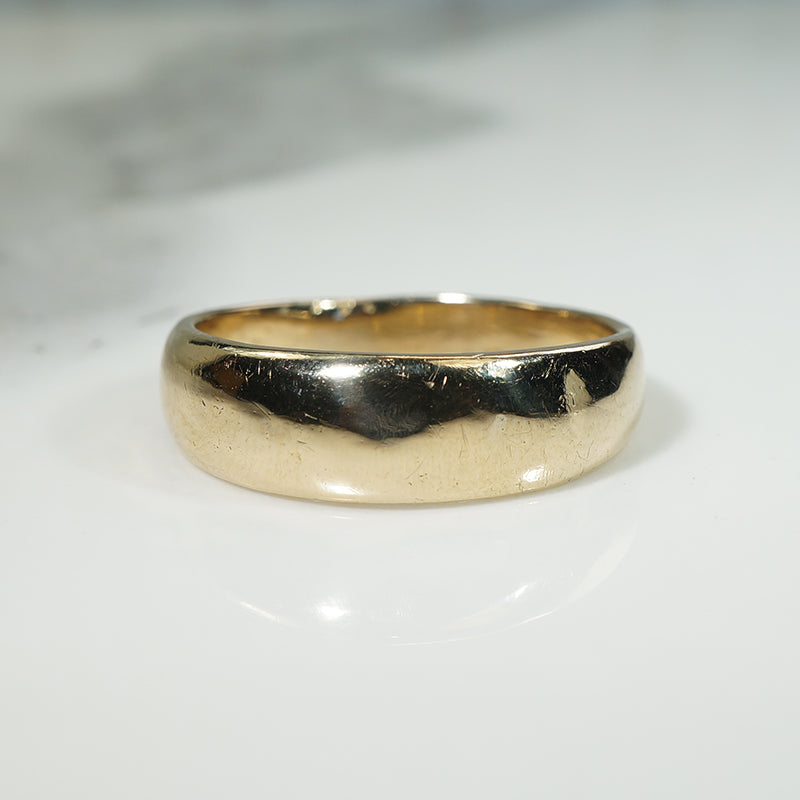 Handsome Tapered 14k Gold Size 13 Band