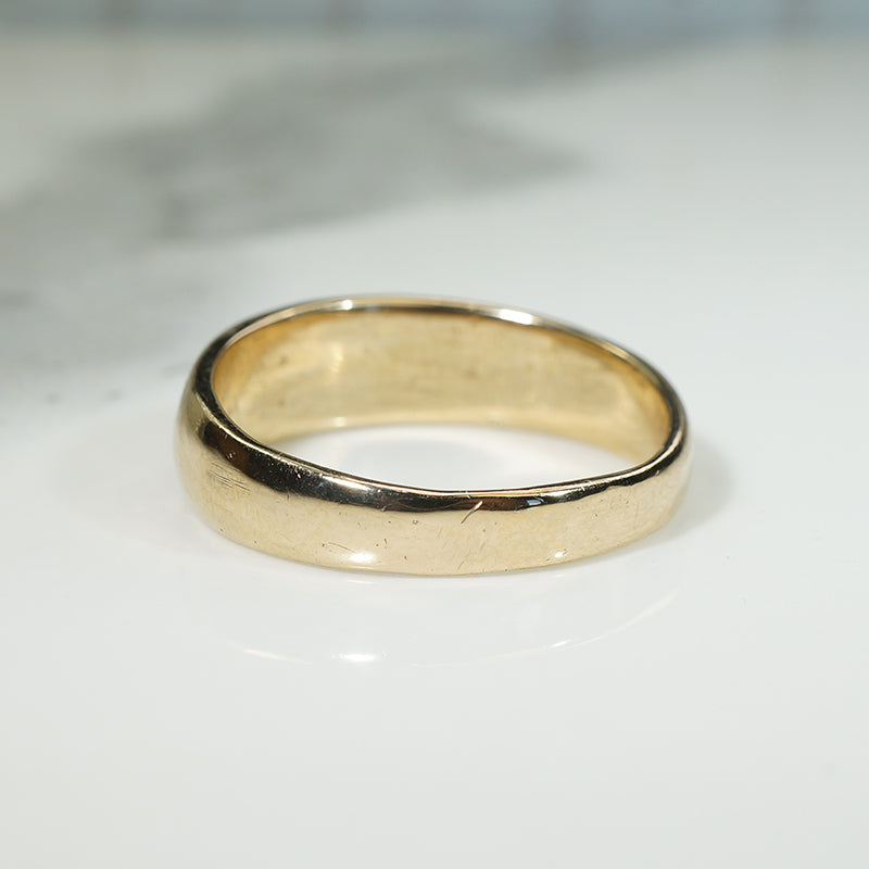 Handsome Tapered 14k Gold Size 13 Band