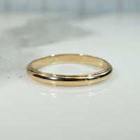 Size 12.5 Half Round Gold Band with Milgrain Edge