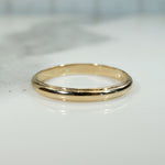 Size 12.5 Half Round Gold Band with Milgrain Edge