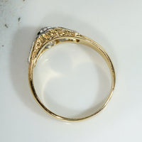 Stylish Art Deco Two-Tone Gold & Diamond Ring