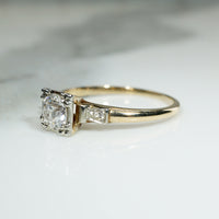 Two-Tone Gold Retro Ring with Old European Cut Diamond