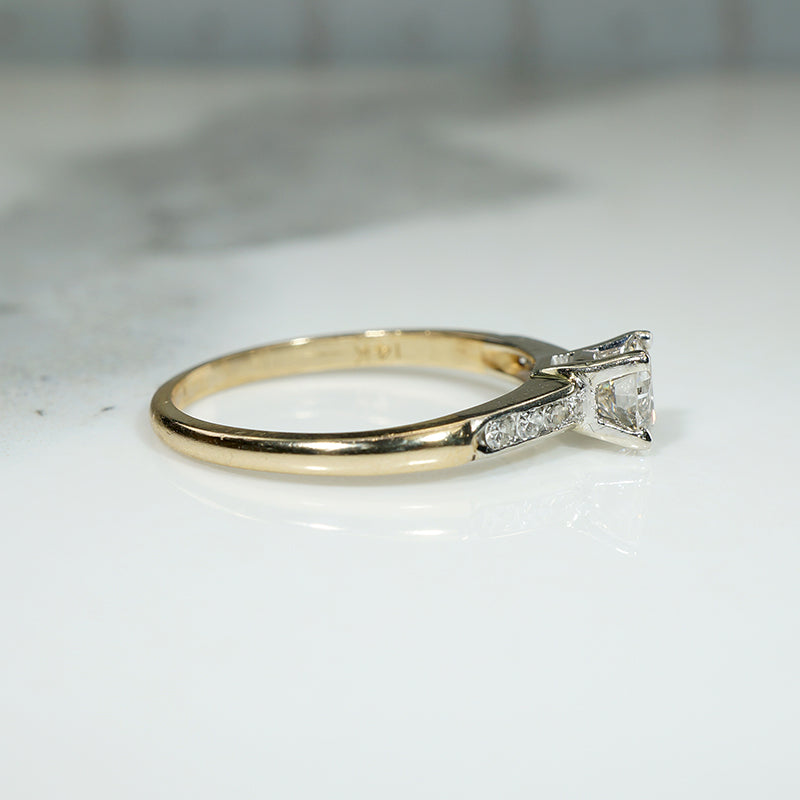 Graceful Mid Century Diamond Engagement Ring