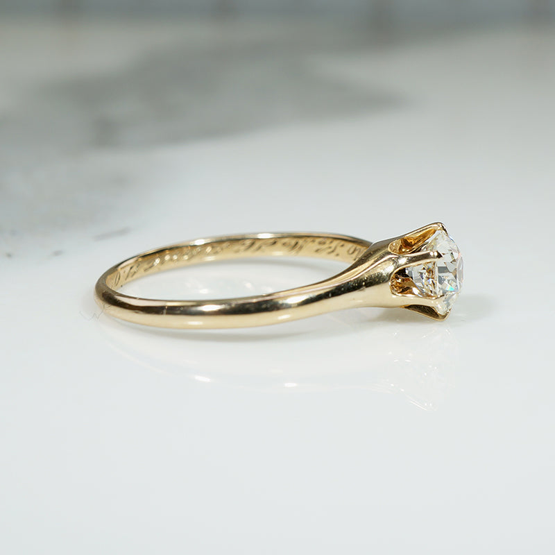 Refined Old European Cut Diamond Solitaire Ring