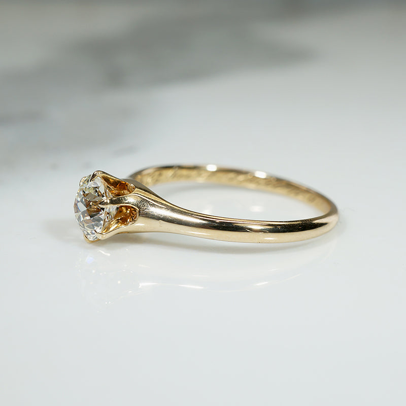Refined Old European Cut Diamond Solitaire Ring