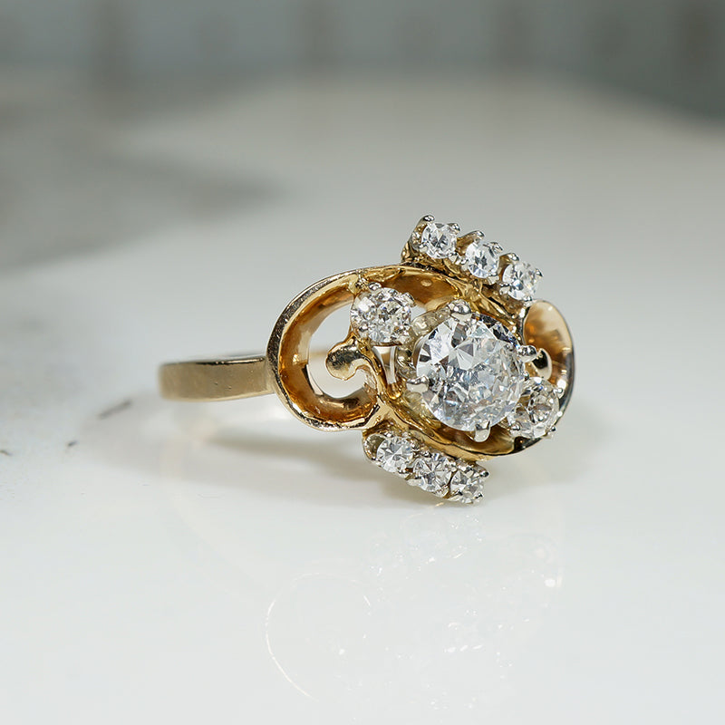 Dynamic 14k Gold & Diamond Ring