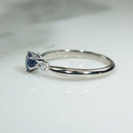 Pretty Petite Cornflower Blue Sapphire and Diamond Ring