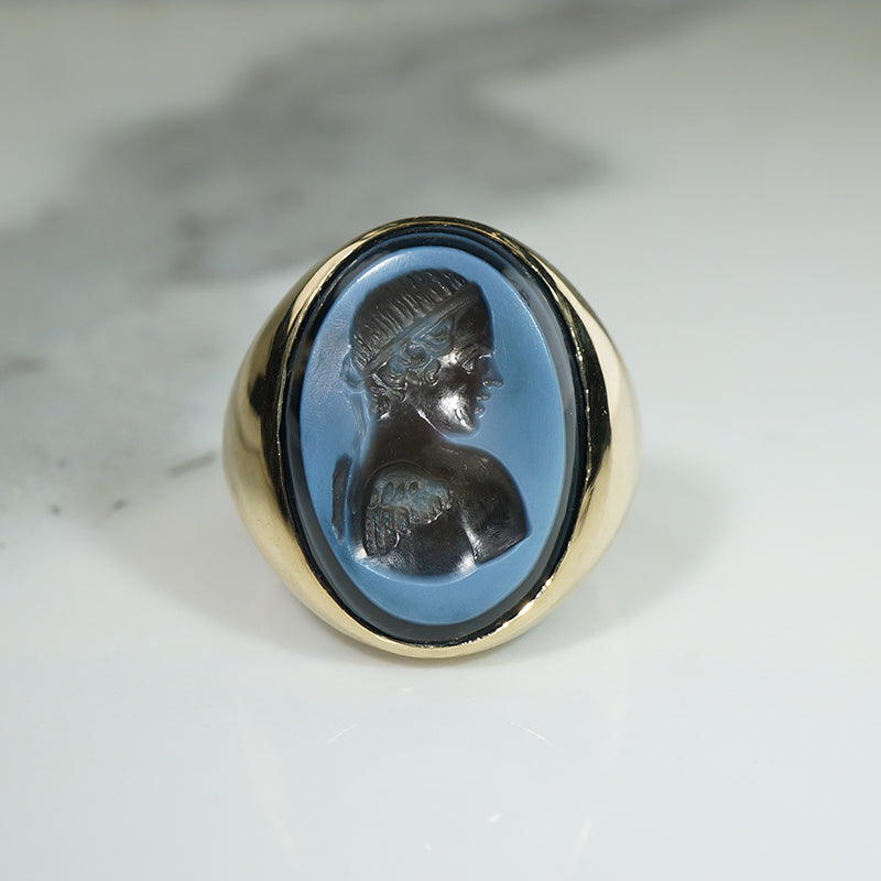 Ancient Roman Intaglio of Nike in 18k Recycled Gold