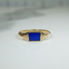 Cool 1970s Lapis and Gold Ring