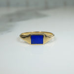 Cool 1970s Lapis and Gold Ring