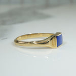 Cool 1970s Lapis and Gold Ring