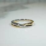 Platinum and 18k Yellow Gold Twined Band