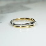 Platinum and 18k Yellow Gold Twined Band