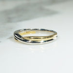 Platinum and 18k Yellow Gold Twined Band