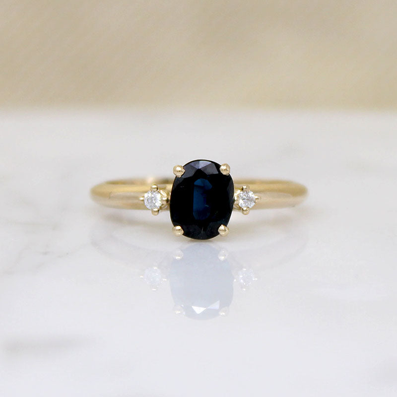 Oval Sapphire Ring with Diamond Accents