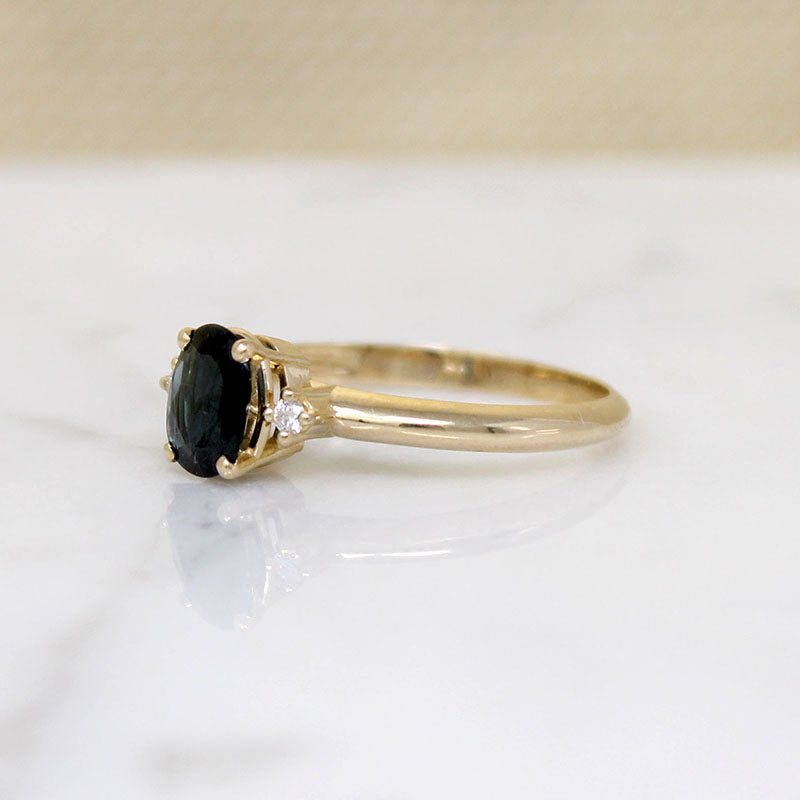 Oval Sapphire Ring with Diamond Accents
