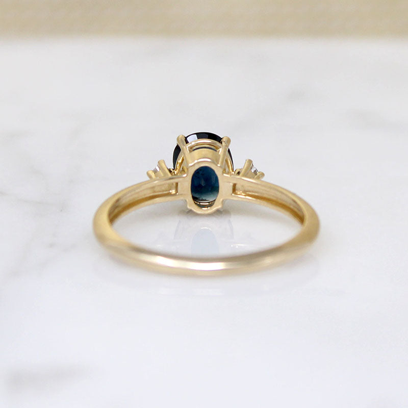 Oval Sapphire Ring with Diamond Accents