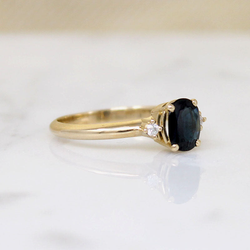 Oval Sapphire Ring with Diamond Accents