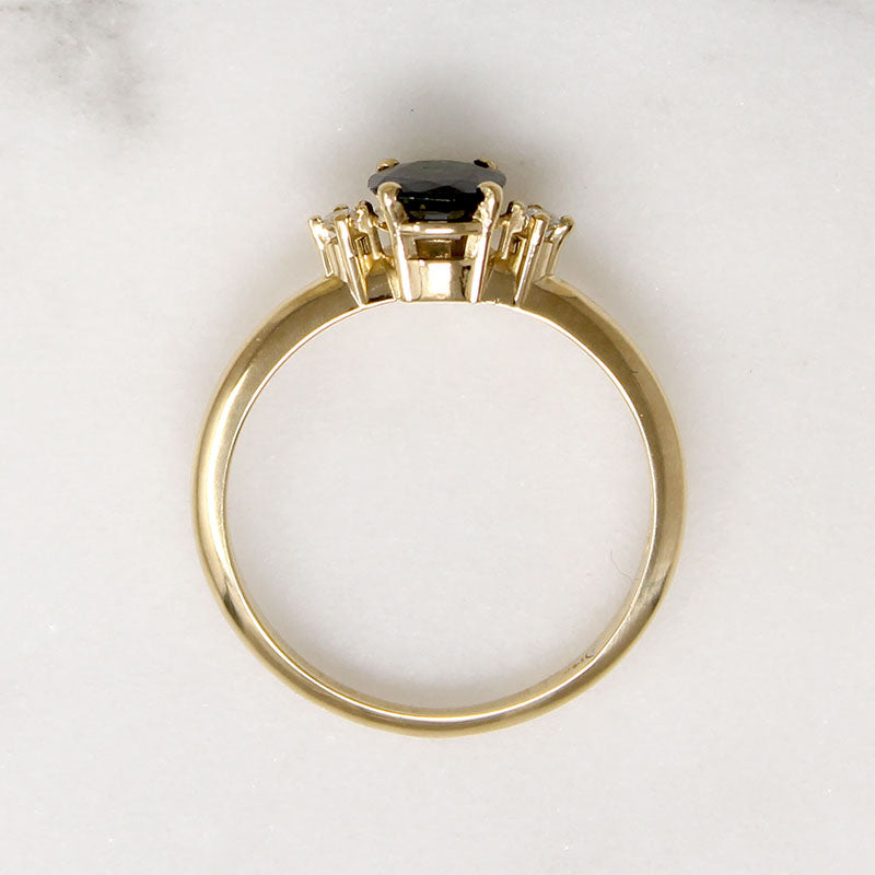 Oval Sapphire Ring with Diamond Accents