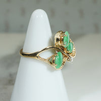 Swirling 1960s Jade & Gold Ring