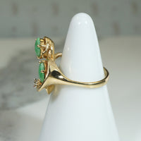 Swirling 1960s Jade & Gold Ring