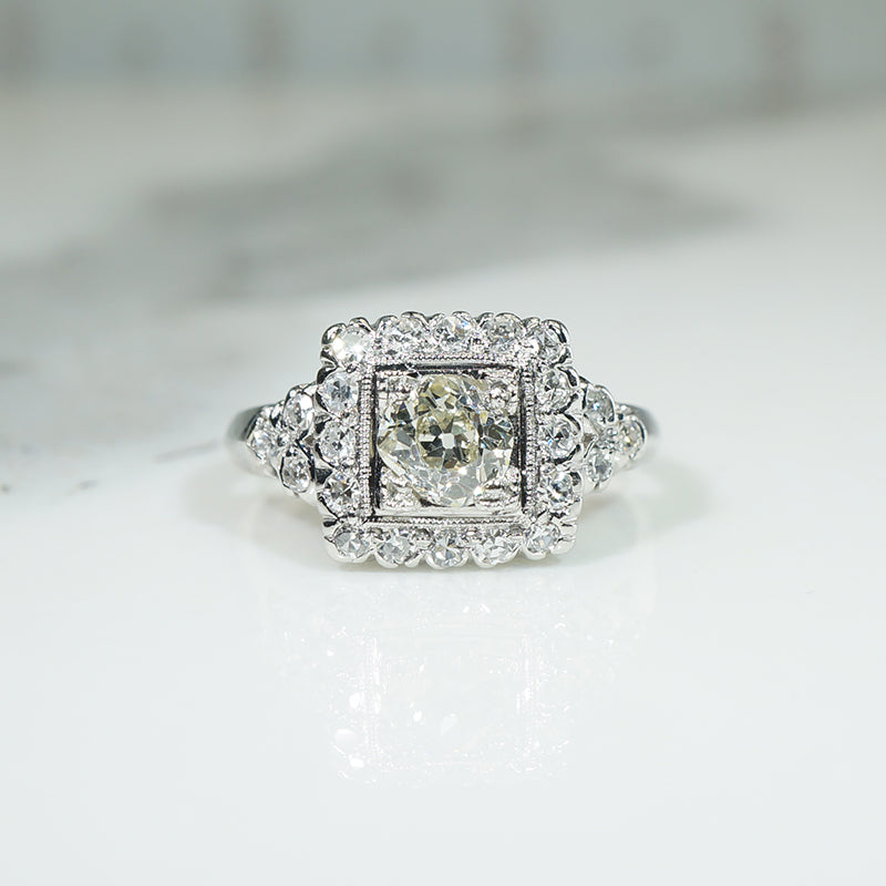 Edwardian Beauty Diamond Platinum Engagement Ring