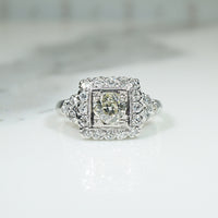 Edwardian Beauty Diamond Platinum Engagement Ring