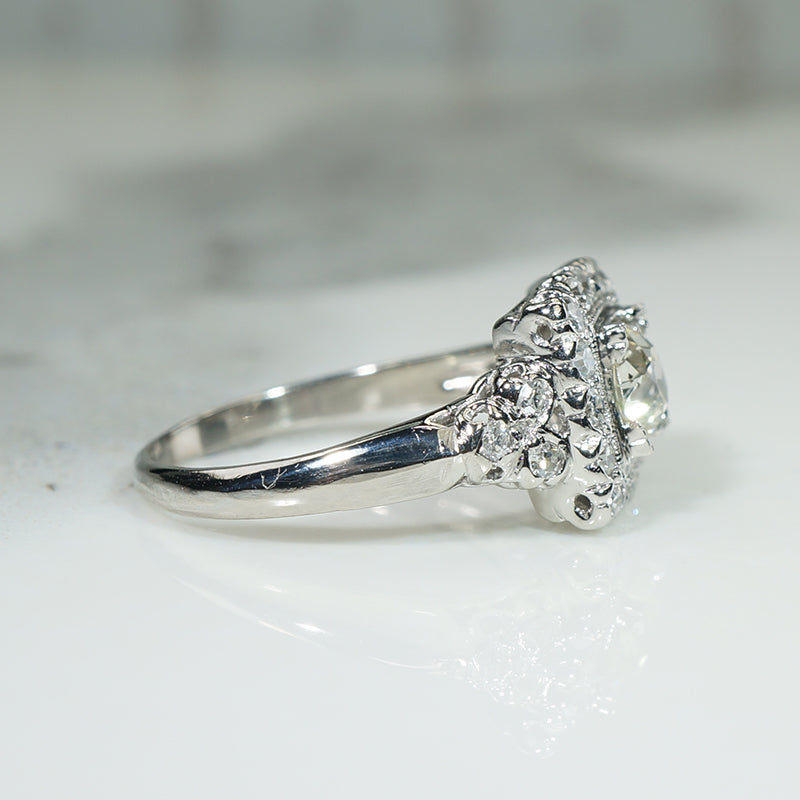 Edwardian Beauty Diamond Platinum Engagement Ring