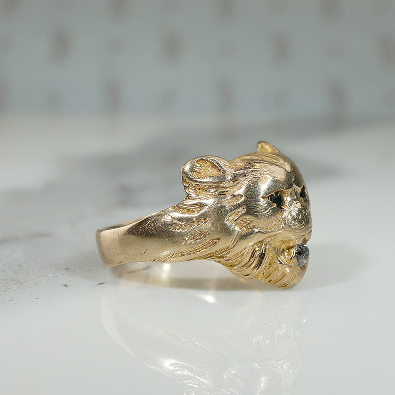 Victorian Gold Lion Ring