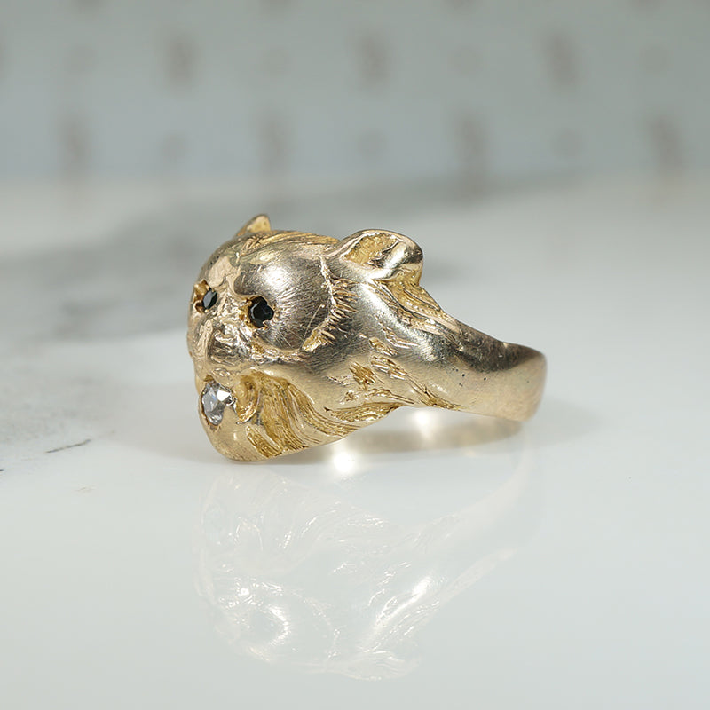 Victorian Gold Lion Ring