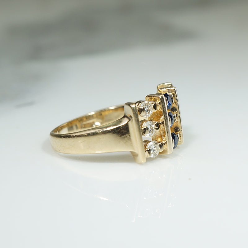 Perfect Pinky Ring of Sapphires & Diamonds