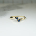 Gold and Sapphire Crossover Ring