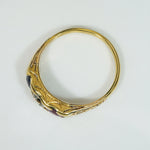 Unique French 22k Gold Band with Gems