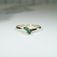 Vintage Gold and Emerald Crossover Ring